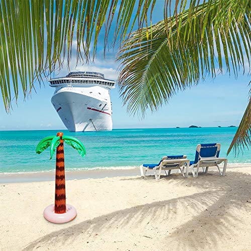 Aniann Inflatable Palm Tree Decoration, 2 Pack Jumbo Coconut Trees Beach Backdrop Favor Tropical Blow Up Hawaiian Summer Party Decor for Hawaiian Luau Party Decoration - Image 4