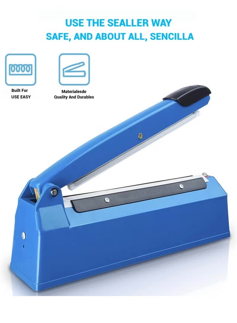 TUNKE Electric Impulse Sealer Machine with BS Plug - 200mm, 250W - Manual Bags Sealing Machine with 8 Adjustable Temperature Levels for Quick Heating - Ideal for Plastic PP, PE Bags, Pouches, Food Packaging, and Small Business Use - Image 4