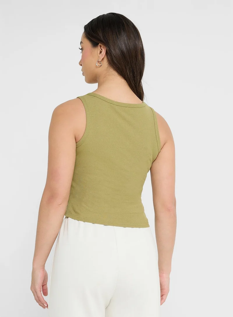 Ginger Basics Solid Ribbed Tank Top