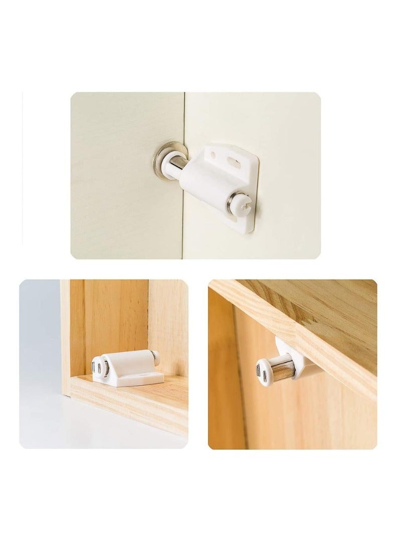 KNP KNP Magnetic Door Catcher Magnetic Touch Latch Push Release Opener Door Magnets Heavy-Duty Touch Door Lock Cabinet Sliding Door Lock and snap Sliding Door Magnetic Buckle (Double) White  - Image 2