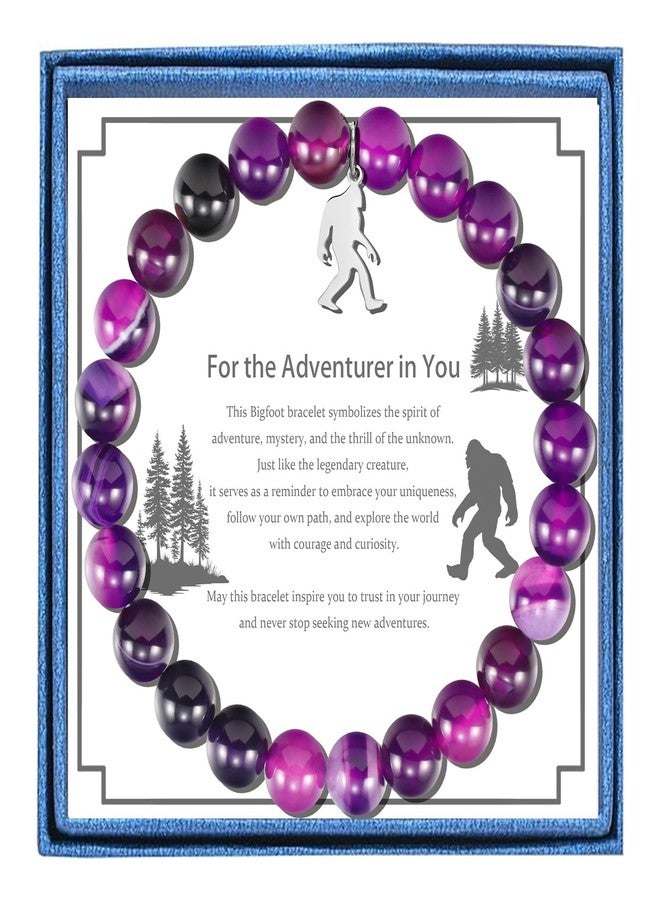LIUANAN Sasquatch Gifts Bigfoot Gift Charm Bracelet for Women Bigfoot Spirit Jewelry Amethyst Gift for Natural Lovers Intuition Protection Crystal Gifts for Her Daughter Niece Birthday (Sasquatch) - Image 1