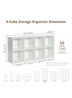 Chogori Wooden 8-Cube Storage Organizer with Closed Back Panel, 11in Cube Shelf Opening, Bookshelf, Display Shelf,Closet Cabinet for Home and Office  - Image 3