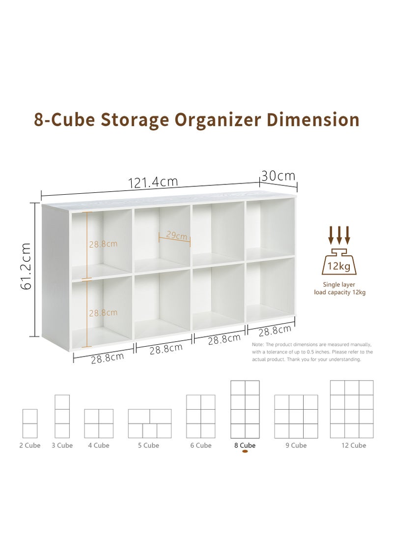 Chogori - Wooden 8-Cube Storage Organizer with Closed Back Panel, 11in Cube Shelf Opening, Bookshelf, Display Shelf,Closet Cabinet for Home and Office - Image 1