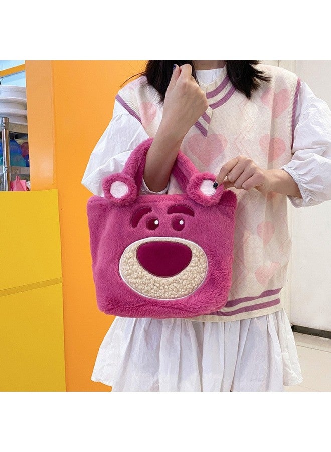 Letter Square Bag Blue And White Bear Bag Donald Duck Chain Strawberry Chain Handbag Doll Doll Machine Grab Gift-Specifications:Long Hair Big Hand Purple - Image 5