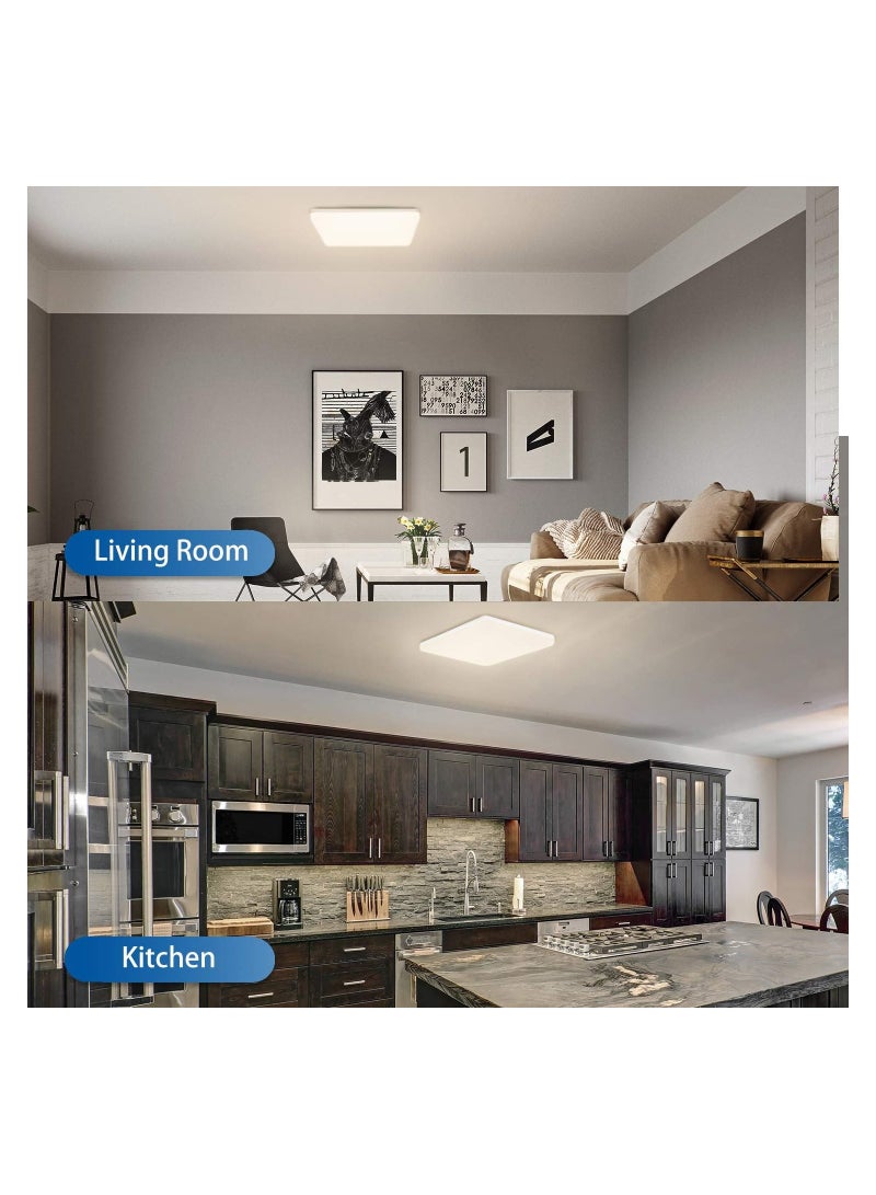 MAAS LED lamp with a rectangularr design and very thin, mounted on the wall, recessed LED ceiling lamp, 2400 lumens, 130 watts, white - Image 4