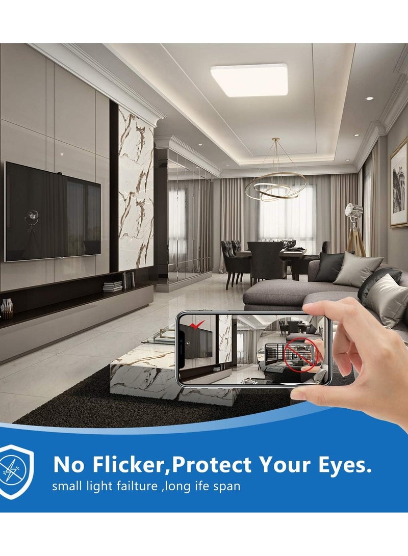 MAAS LED lamp with a rectangularr design and very thin, mounted on the wall, recessed LED ceiling lamp, 2400 lumens, 130 watts, white - Image 3