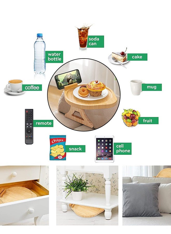 Occuwzz - Sofa Tray Table Couch Armrest Table with 360° Rotating - Image 1