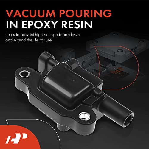 A-Premium Ignition Coil Pack (Square Coil) Compatible with Chevrolet Silverado 1500 GMC Sierra 1500 2014-2019 Yukon 2015-2018 - Image 3