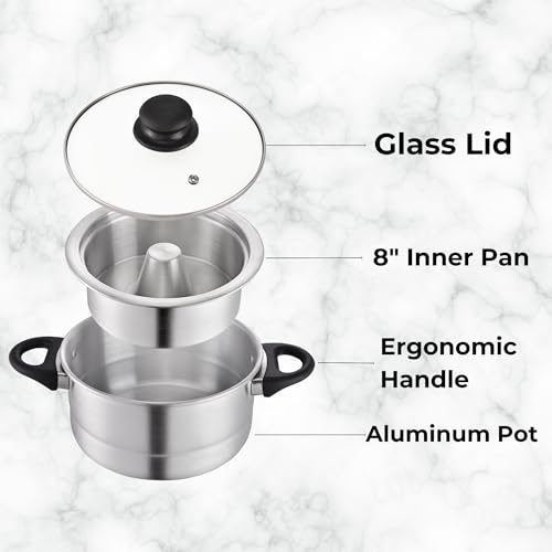 ARROYO Alunimun Flan Maker Double Boiler with Glass Lid 1.6 Liters/Baño de Maria - Image 2