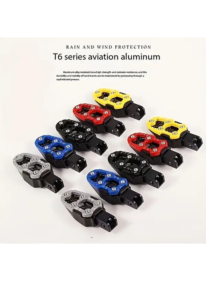 Aluminum Alloy Motorcycle Scooter Footrests Black Adjustable Angle Sturdy Easy Installation - Image 3