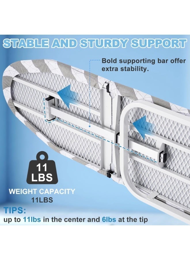 WALALLA Wall Mounted Ironing Board Fold Down Ironing Board Wall Mount Folding Ironing Board Cabinet with Heat Resistant Cover Compact Wall Mount Ironing Board for Home Apartment Small Spaces - Image 4