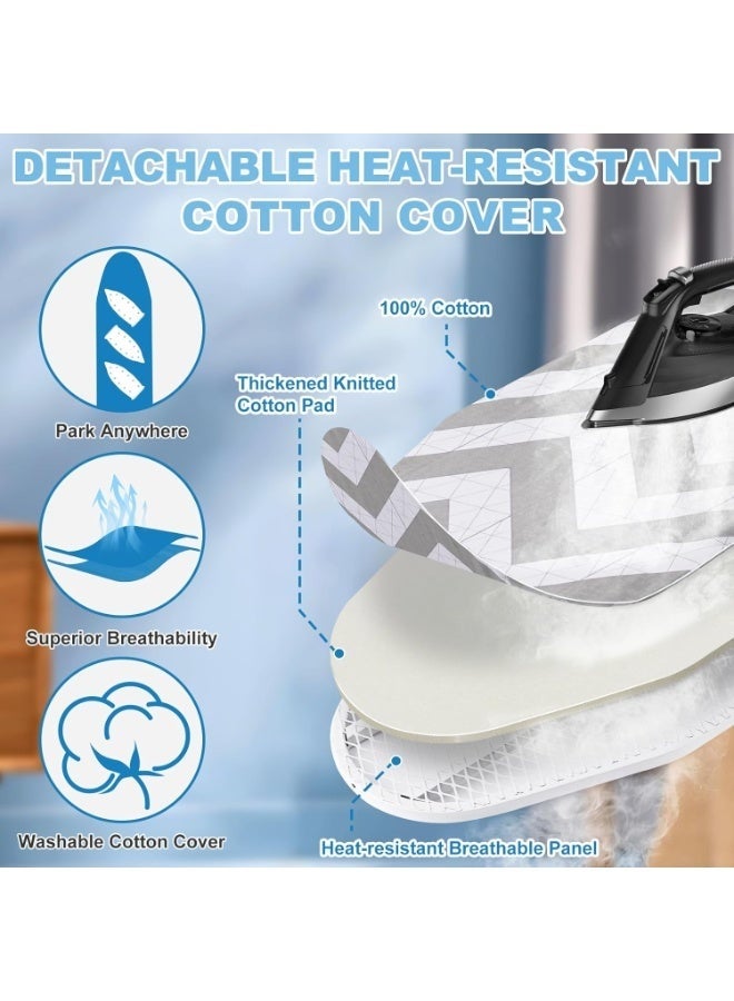 WALALLA Wall Mounted Ironing Board Fold Down Ironing Board Wall Mount Folding Ironing Board Cabinet with Heat Resistant Cover Compact Wall Mount Ironing Board for Home Apartment Small Spaces - Image 2