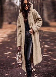 Women's Long Autumn And Winter Solid Color Long-Sleeved Woolen Women's Coat