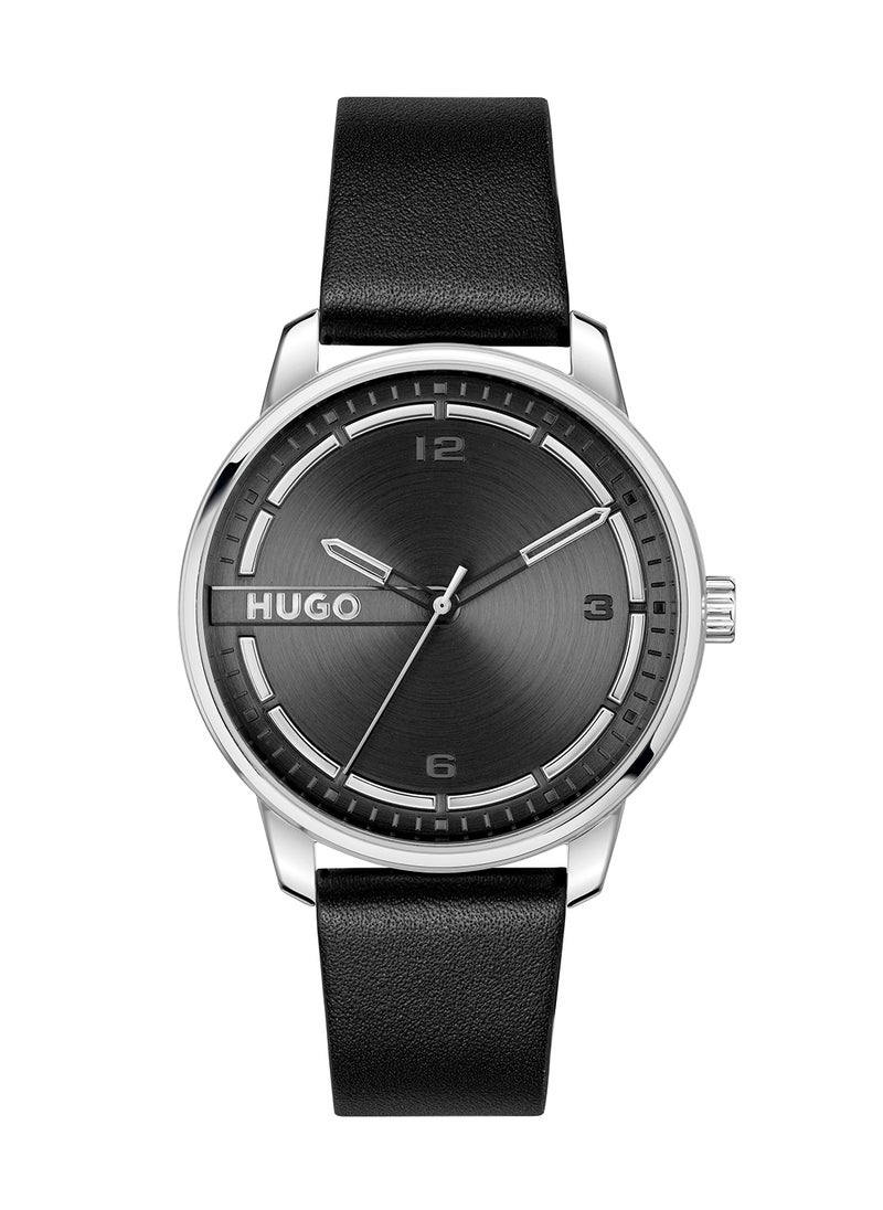 HUGO BOSS HUGO BOSS ROUND ANALOG MEN'S BLACK CASE WATCH - 1530362  - Image 3