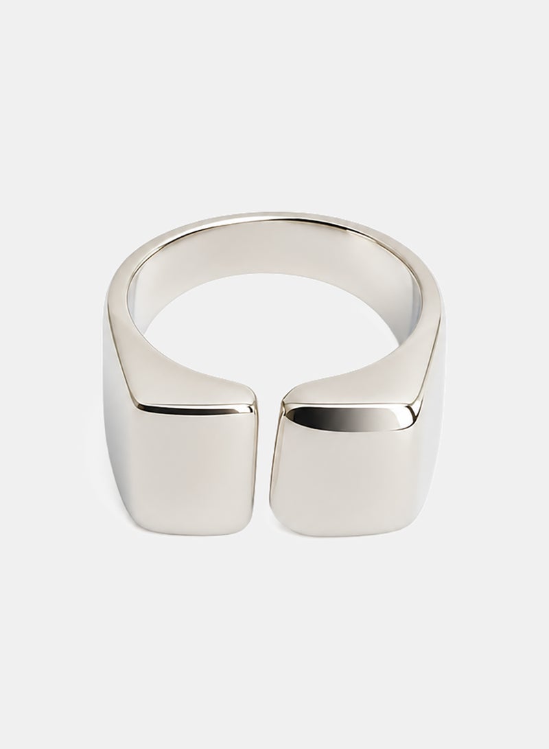 Akher el Ankoud Open Ring With A Double Polished Square Design - Modern And Elegant - Image 2