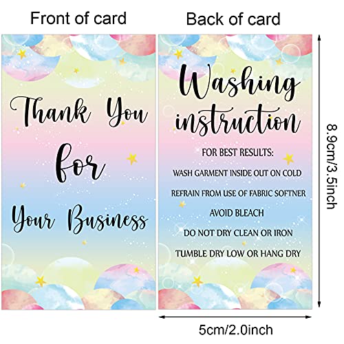 Chinco 200 Pieces T-shirt Care Instruction Cards Washing Shirt Care Instruction Inserts Packaging Customer Direction Cards for Small Business Online Shop Owner, 3.5 x 2 Inch - Image 2