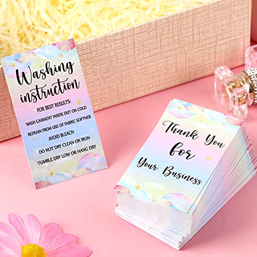 Chinco 200 Pieces T-shirt Care Instruction Cards Washing Shirt Care Instruction Inserts Packaging Customer Direction Cards for Small Business Online Shop Owner, 3.5 x 2 Inch - Image 4