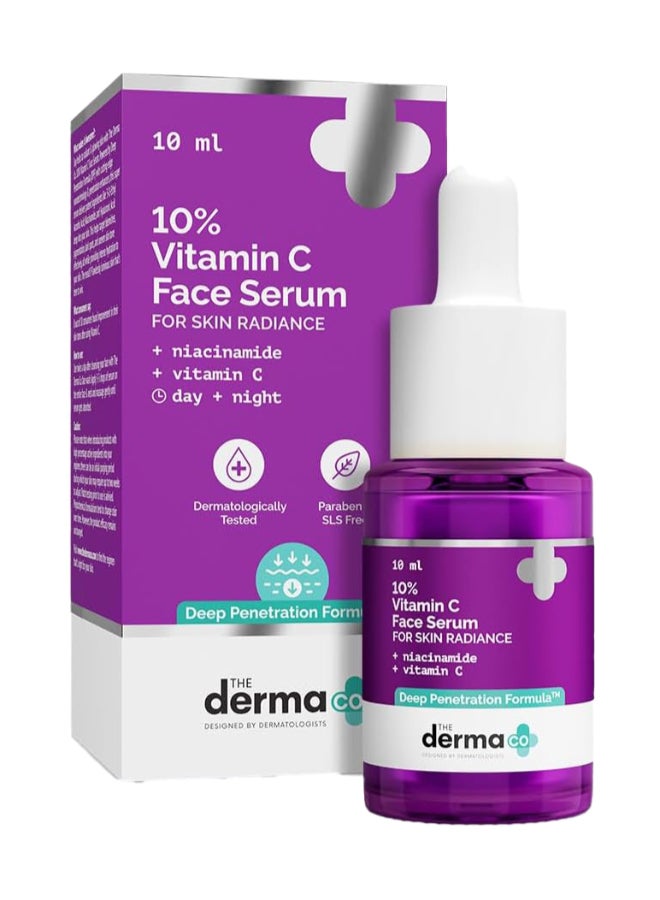 The Derma Co 10% Vitamin C Face Serum with Vitamin C, 5% Niacinamide & Hyaluronic Acid 10ml - Image 1