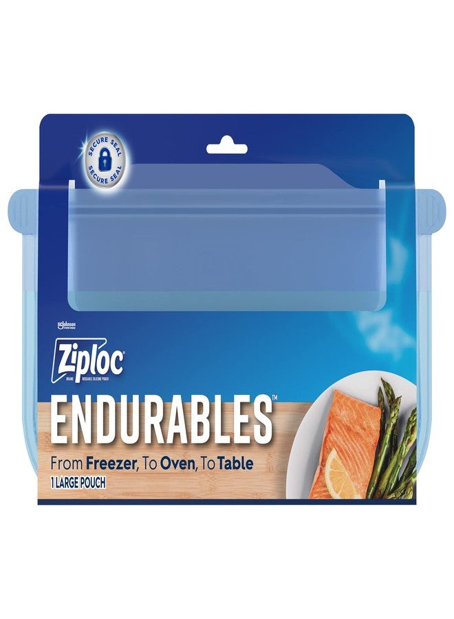Ziploc Endurables Large Pouch, 8 Cups, Reusable Silicone Bags and Food Storage Meal Prep Containers for Freezer, Oven, and Microwave, Dishwasher Safe - Image 1