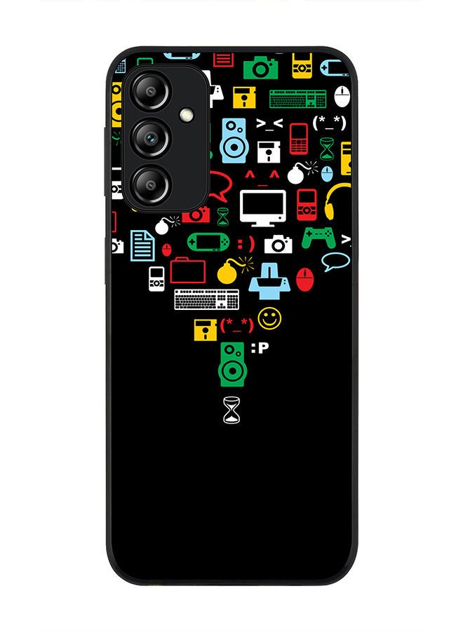 Stylizedd حافظة حواف سوداء متينة لهاتف سامسونج جالاكسي A24 4G، حافظة رفيعة، مرنة، حواف مطاطية، مضادة للسقوط، غلاف TPU جل رقيق - تقارب (أسود) - Image 1