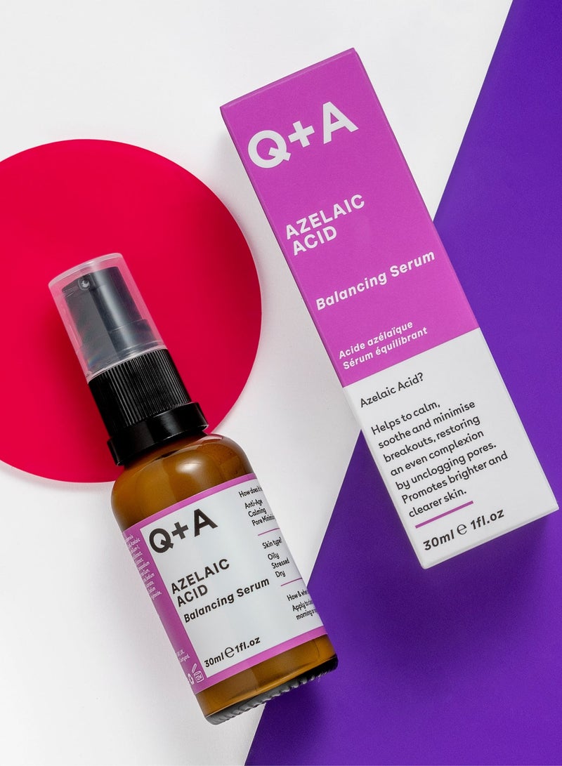Q+A Azelaic Acid Facial Serum Blemish Control, Oil Balancing & Pore Refining Serum with Zinc PCA 30ml - Image 4