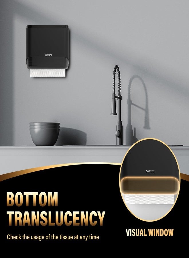 Bertreno Paper Towel Dispenser Wall Mount Multifold/Trifold/C Fold Paper Hand Towel Dispenser Bathroom Commercial Hand Paper Towels Dispensers Adhesive Black - Image 5