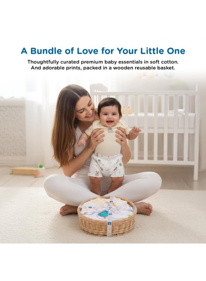 Mee Mee New Born Baby Gift Set | Soft Cotton Clothing Essentials for Infants/Baby Girls, Boys | Baby Shower Clothing Hamper (8 Pieces, Cream)|Perfect Gift for New Born Baby - Image 4