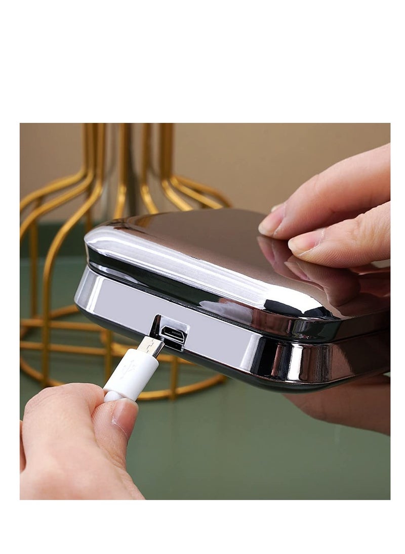 SYOSI Contact Lens Cleaner Machine, Portable Ultrasonic Contact Lens Cleaner with USB Charger and LED Light, One-touch Automatic Cleaning, Small and Portable Contact Lens Case for Daily Life  - Image 5