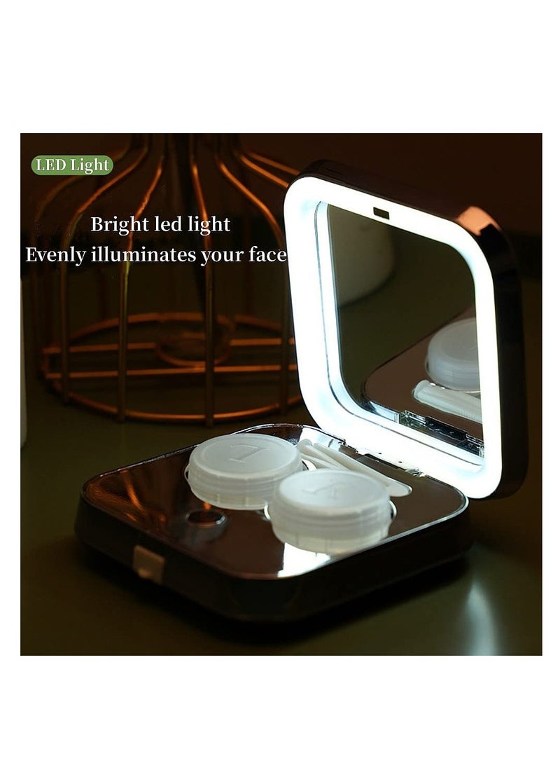 SYOSI Contact Lens Cleaner Machine, Portable Ultrasonic Contact Lens Cleaner with USB Charger and LED Light, One-touch Automatic Cleaning, Small and Portable Contact Lens Case for Daily Life  - Image 2