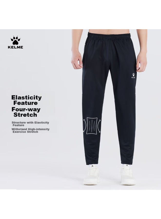 KELME Men'S Sports Pants, Spring And Autumn Knitted Soccer Tapered Pants, Casual Training Slim-Fit Long Pants, Black, 2Xl - Image 5