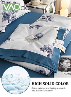 VAOdo 4PCS Queen Size Quilt Set  Atmospheric Luxury Print Summer Quilt Sets  Soft Bed Summer Quilt  Lightweight Microfiber Bedspread Modern Style Summer Quilt Sheets and Pillowcases for All Season Quilt  - Image 5