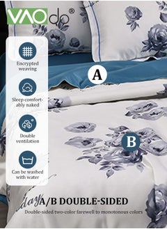 VAOdo 4PCS Queen Size Quilt Set  Atmospheric Luxury Print Summer Quilt Sets  Soft Bed Summer Quilt  Lightweight Microfiber Bedspread Modern Style Summer Quilt Sheets and Pillowcases for All Season Quilt  - Image 2