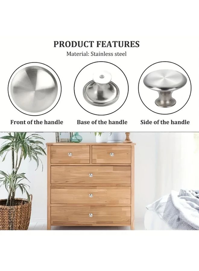 12 Pieces Brushed Silver Metal Cabinet Handles With Screws Modern Round Drawer Pulls For Kitchen Cabinets Dresser Drawers Furniture Durable Stylish Hardware Home Decor - Image 5