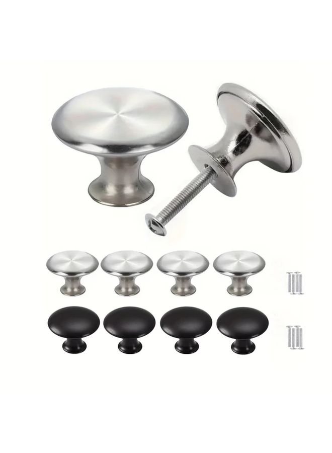 12 Pieces Brushed Silver Metal Cabinet Handles With Screws Modern Round Drawer Pulls For Kitchen Cabinets Dresser Drawers Furniture Durable Stylish Hardware Home Decor - Image 1