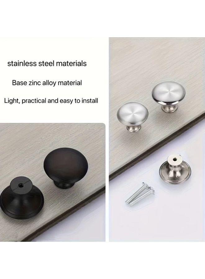 12 Pieces Brushed Silver Metal Cabinet Handles With Screws Modern Round Drawer Pulls For Kitchen Cabinets Dresser Drawers Furniture Durable Stylish Hardware Home Decor - Image 4