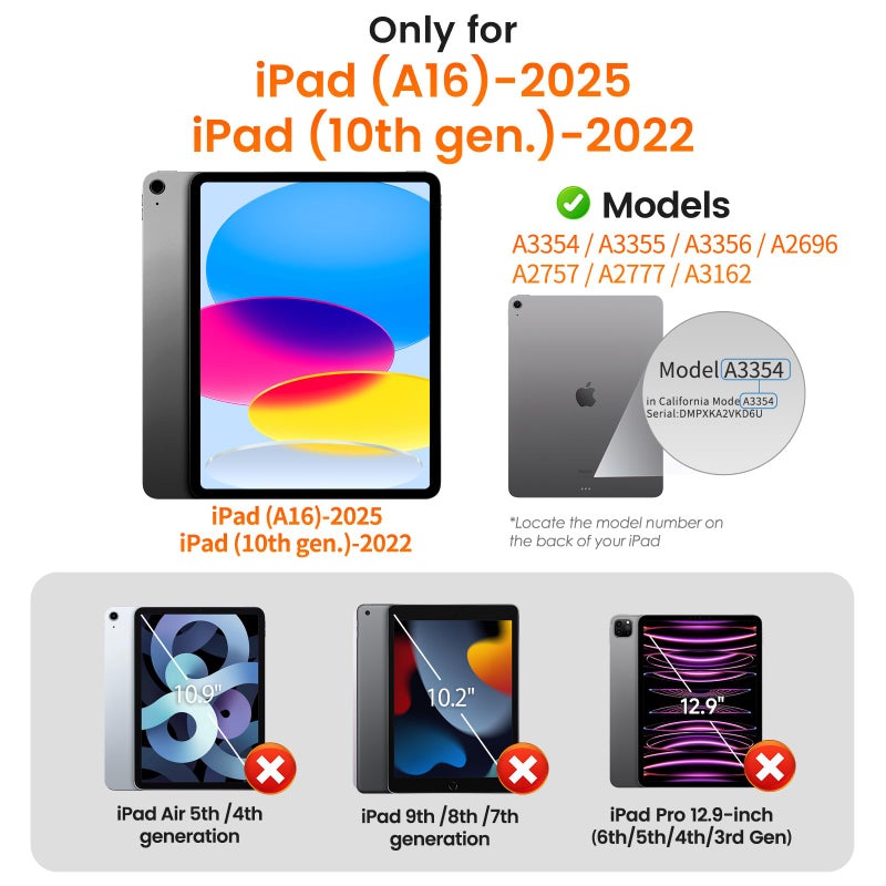PandaShield 2 Pack for iPad 11th/10th Gen.(A16 2025/2022,11/10.9 inch)9H+ Tempered Glass Screen Protector with Easy-Install[12FT Grade Shatterproof]Apple Pencil Compatible,HD Clarity,Scratch Resistant - Image 2