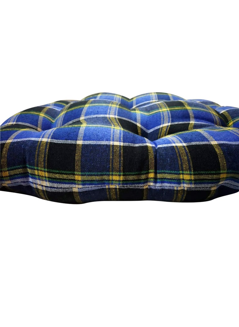 IMSMARTMART IMSmartMart Cotton Decorative Damask Fabric ChairpadBack SupportSeat Cushion with Ties and Handmade Quilting Multicolor Standard 18 x 18 Inch Pack of 2  - Image 4