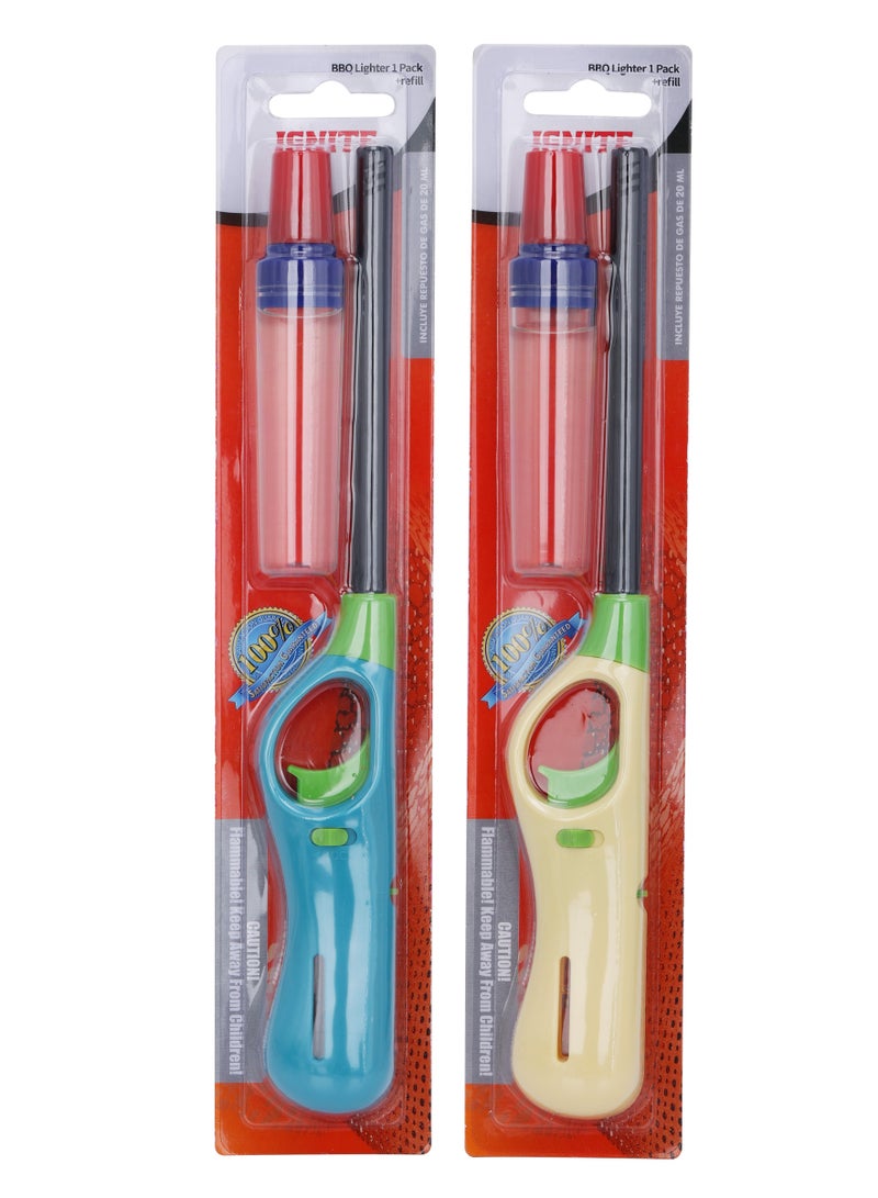 إجنايت ولاعة شواء إغنايت مع عبوة إعادة تعبئة، عبوة واحدة بألوان متنوعة. - Image 1