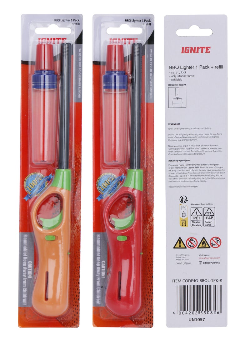 إجنايت ولاعة شواء إغنايت مع عبوة إعادة تعبئة، عبوة واحدة بألوان متنوعة. - Image 2