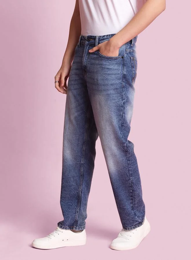 Styli Men Straight Fit Faded Jeans By Bene Kleed