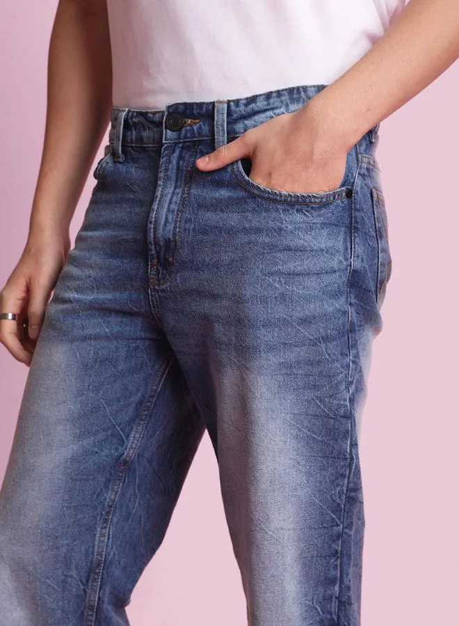 Styli Men Straight Fit Faded Jeans By Bene Kleed