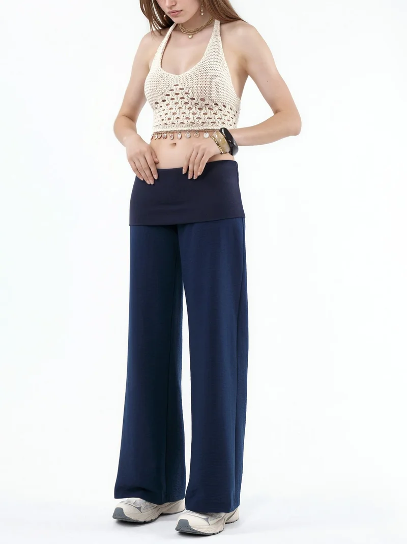 بوسيم BUSEM High Waist Wide Leg Trousers