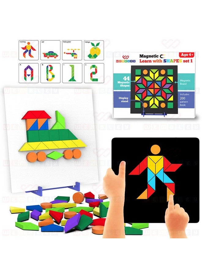 ويمبلي ألغاز ويمبلي المغناطيسية، لعبة أشكال خيالية للأطفال، مجموعة ألعاب تعليمية إبداعية، 44 شكلًا مغناطيسيًا مع لوحة وحامل و200 نمط أحجية - هدية عيد ميلاد للأولاد والبنات - Image 1