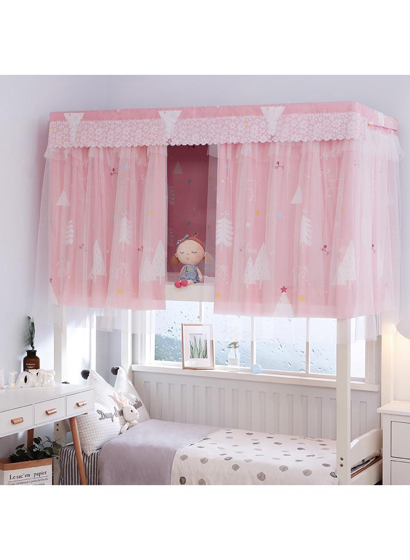 Dormitory with gauze bed curtains, student dormitories with physical shading bed curtains 1.35 * 2m, 2pcs with dust-proof top cloth - Image 1