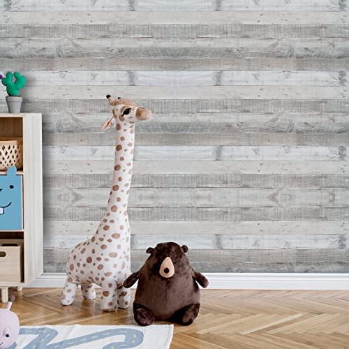 WENMER Gray Vintage Wood Wallpaper 1771 x 472 Peel and Stick Shiplap SelfAdhesive Waterproof 5821 sqft Coverage - Image 3