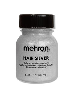 mehron Mehron Makeup Hair White  Washable White Hair Dye  Temporary Hair Color for Theatre Cosplay  Halloween 1 fl oz 30ml Silver 