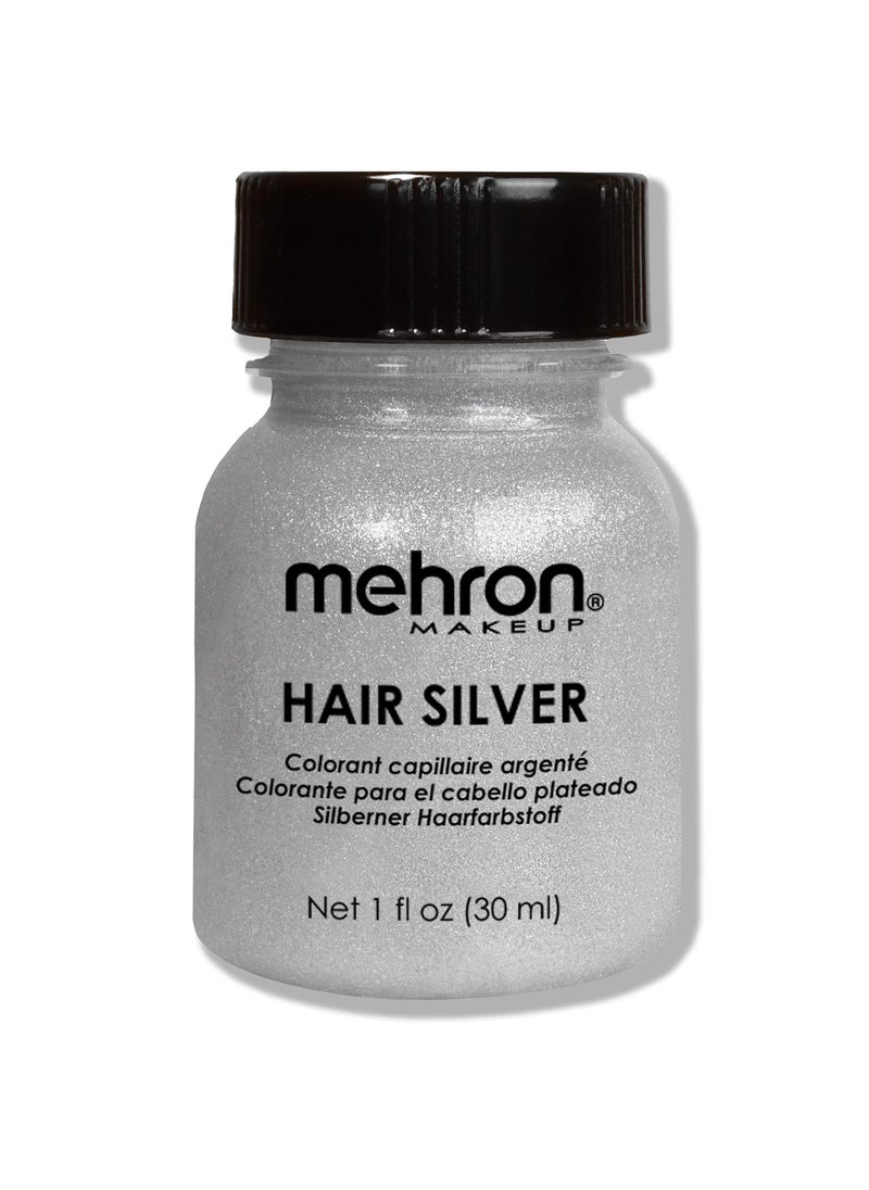 mehron - Mehron Makeup Hair White  Washable White Hair Dye  Temporary Hair Color for Theatre Cosplay  Halloween 1 fl oz 30ml Silver - Image 1