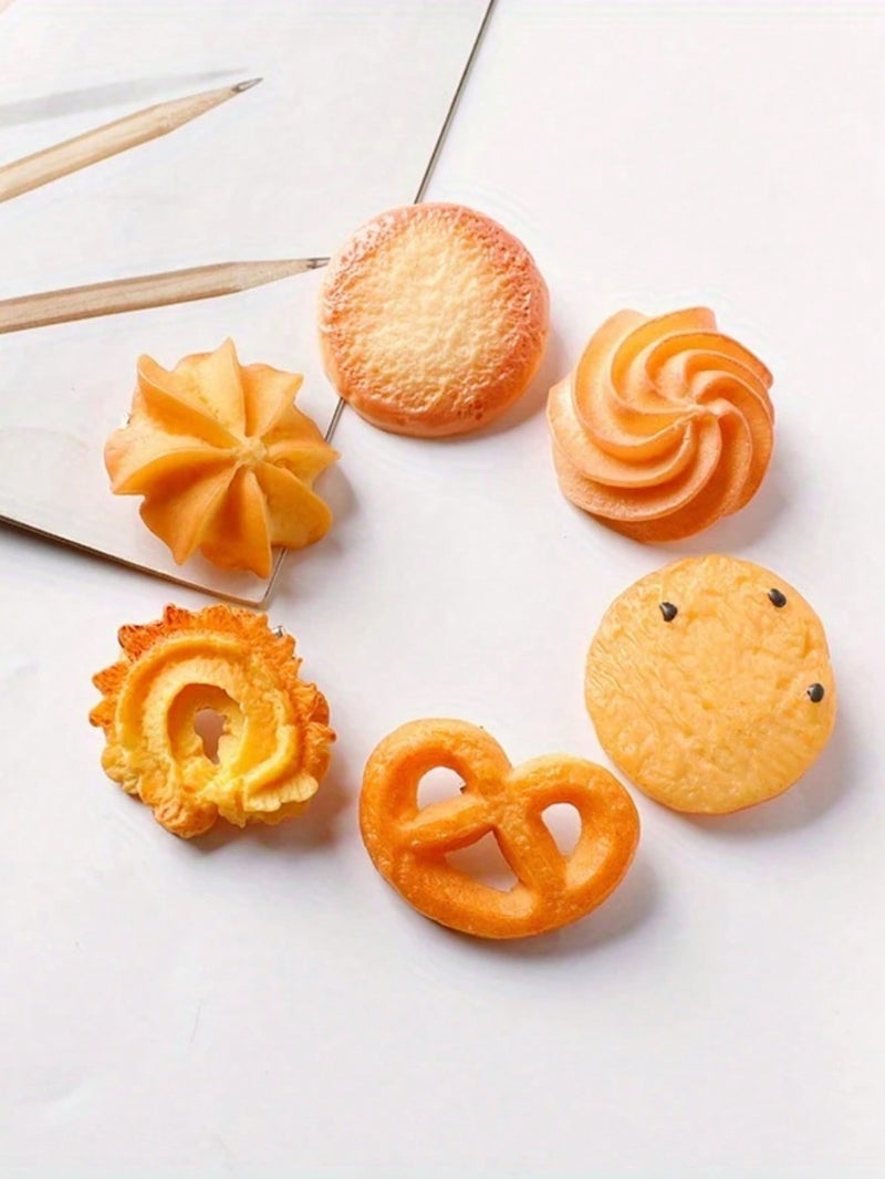 مشابك شعر بتصميم بسكويت عدد 6 قطع – إكسسوارات شعر لطيفة ومميزة - Image 4