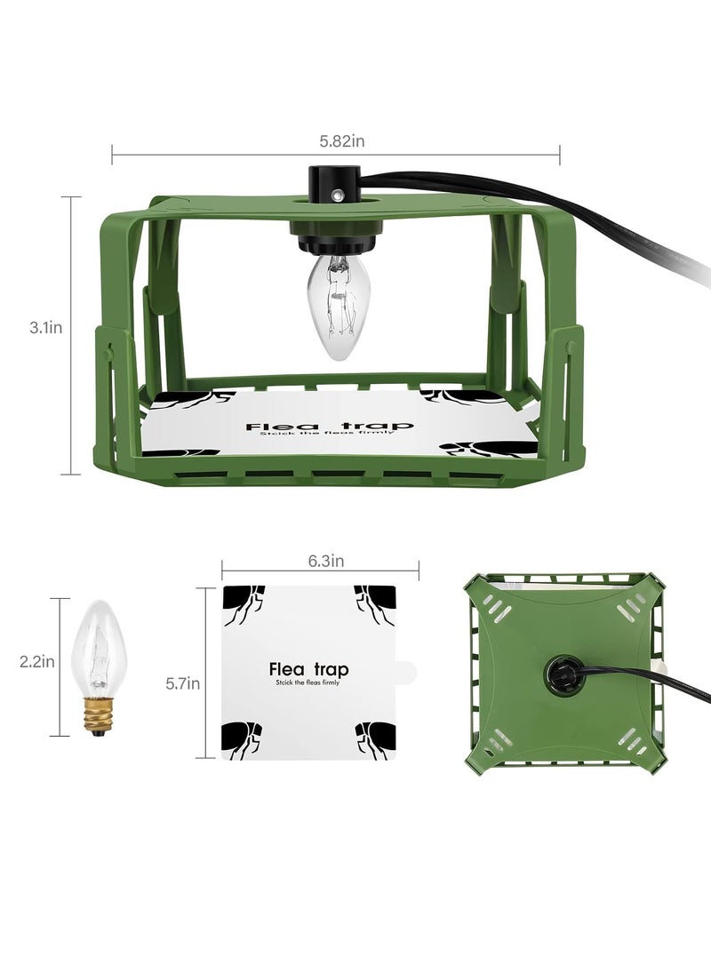 Excefore - Electric Flea Traps for Inside Your Home (2 Packs), Retractable Flea Light Trap w/Sticky Flea Trap Refill, Ultimate Flea Fighting Solution - Image 1