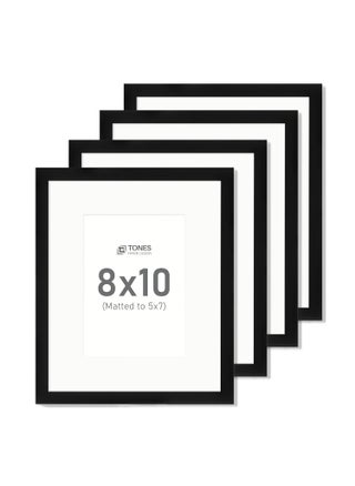 8x10 Picture Frame Set of 4 Black Photo Wood Frame  Display Photos 5x7 with Mat or 8 by 10 Without Mat for Tabletop or Wall Hanging - pzsku/Z533CC9BC3E352CDD93D9Z/45/1749718155/d6a89cb0-84e3-4dd9-8234-587f3413b31e